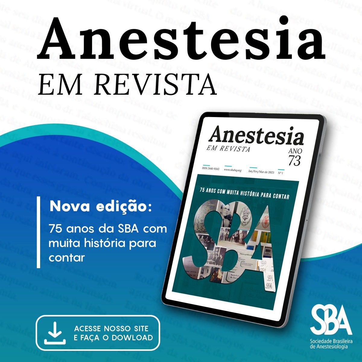Nova edição da Anestesia em Revista já está disponível