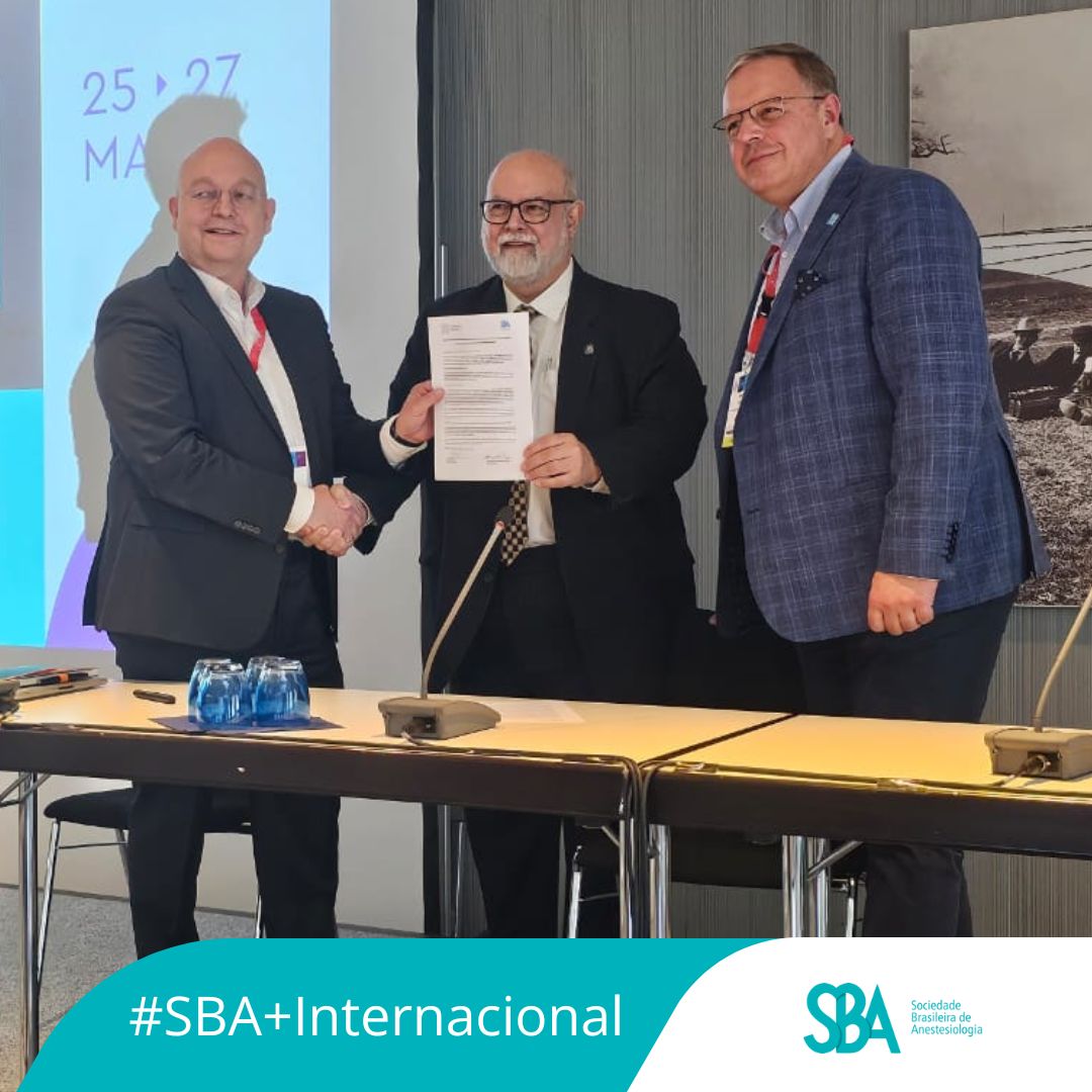 A SBA firmou acordo com a European Society Anaesthesiology and Intensive Care (ESAIC) para a equivalência parcial entre TSA e EDAIC