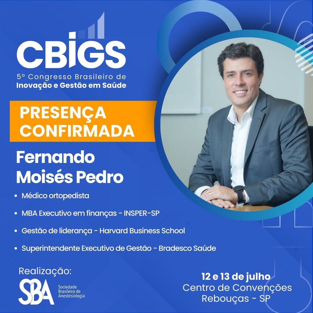 Presença confirmada no CBIGS: Fernando Moisés Pedro