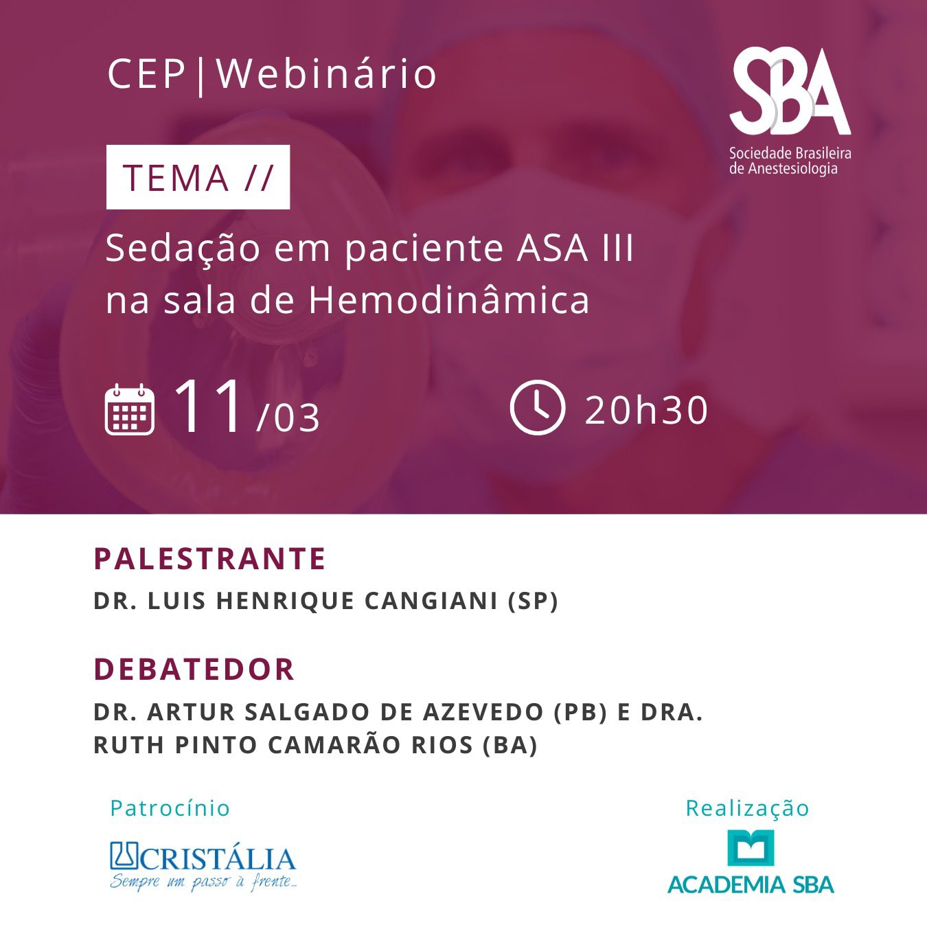 Sedação em paciente ASA III na sala de Hemodinâmica